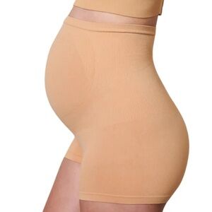 Blanqi Over Belly Support Boyshorts High Waist Maternity Shaper Shorts M Nude